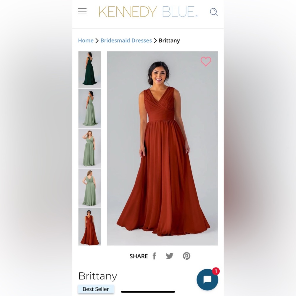 Kennedy Blue Brittany Style size 12 Cinnamon Bridesmaid Dress